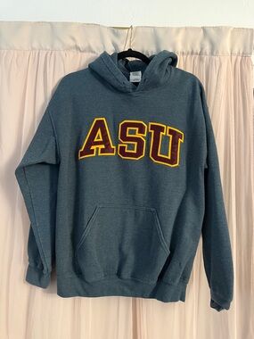 ASU Grey Pullover Hoodie with Gold & Maroon Logo